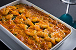 Baked spinach with shrimp